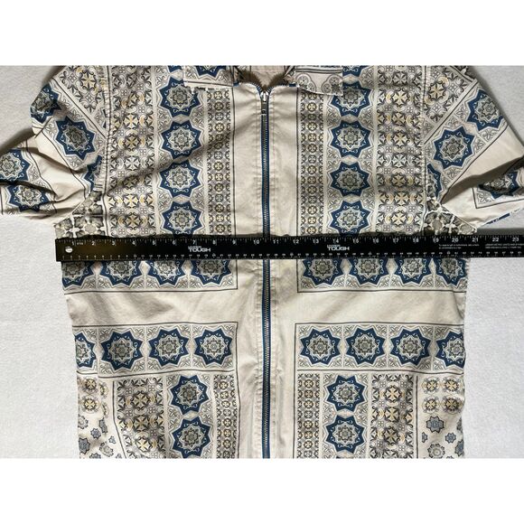 Denim & Flower Ricky Singh Boho Cotton Zip Up Light Jacket Medallion Cottage Med - Picture 7 of 8